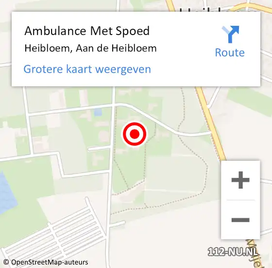 Locatie op kaart van de 112 melding: Ambulance Met Spoed Naar Heibloem, Aan de Heibloem op 30 oktober 2021 10:55