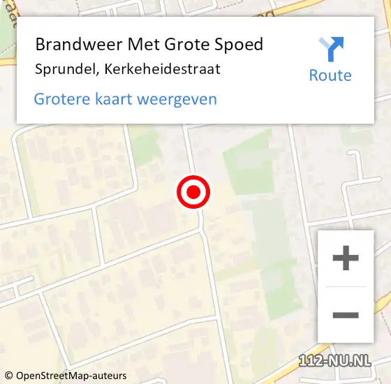 Locatie op kaart van de 112 melding: Brandweer Met Grote Spoed Naar Sprundel, Kerkeheidestraat op 30 oktober 2021 11:02