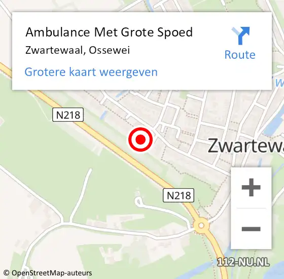 Locatie op kaart van de 112 melding: Ambulance Met Grote Spoed Naar Zwartewaal, Ossewei op 30 oktober 2021 12:20