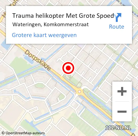 Locatie op kaart van de 112 melding: Trauma helikopter Met Grote Spoed Naar Wateringen, Komkommerstraat op 30 oktober 2021 13:03