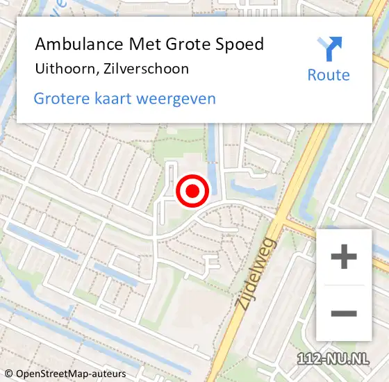 Locatie op kaart van de 112 melding: Ambulance Met Grote Spoed Naar Uithoorn, Zilverschoon op 30 oktober 2021 13:11