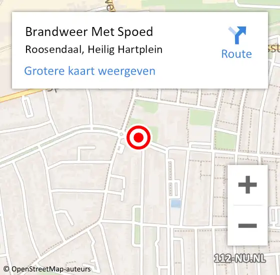 Locatie op kaart van de 112 melding: Brandweer Met Spoed Naar Roosendaal, Heilig Hartplein op 30 oktober 2021 13:29