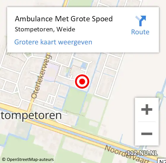 Locatie op kaart van de 112 melding: Ambulance Met Grote Spoed Naar Stompetoren, Weide op 30 oktober 2021 13:34