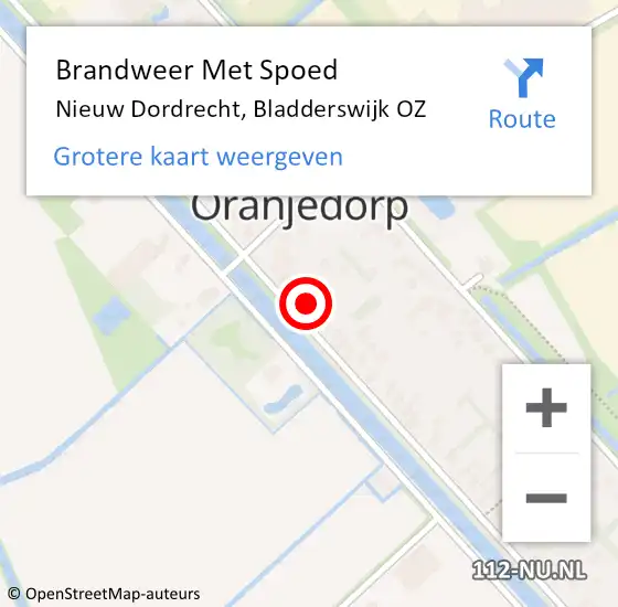 Locatie op kaart van de 112 melding: Brandweer Met Spoed Naar Nieuw Dordrecht, Bladderswijk OZ op 30 oktober 2021 13:47