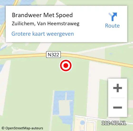 Locatie op kaart van de 112 melding: Brandweer Met Spoed Naar Zuilichem, Van Heemstraweg op 30 oktober 2021 14:45