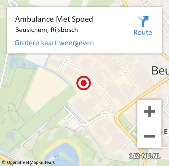 Locatie op kaart van de 112 melding: Ambulance Met Spoed Naar Beusichem, Rijsbosch op 30 oktober 2021 15:02