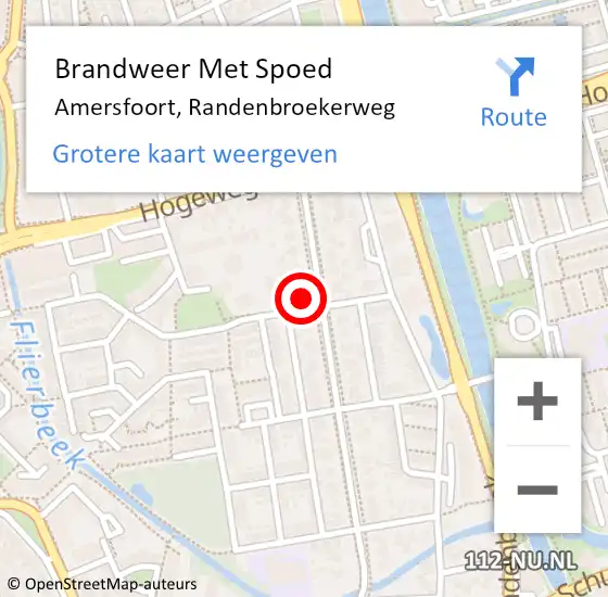 Locatie op kaart van de 112 melding: Brandweer Met Spoed Naar Amersfoort, Randenbroekerweg op 30 oktober 2021 17:00