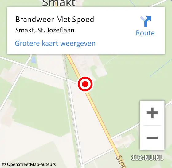 Locatie op kaart van de 112 melding: Brandweer Met Spoed Naar Smakt, St. Jozeflaan op 30 oktober 2021 17:18