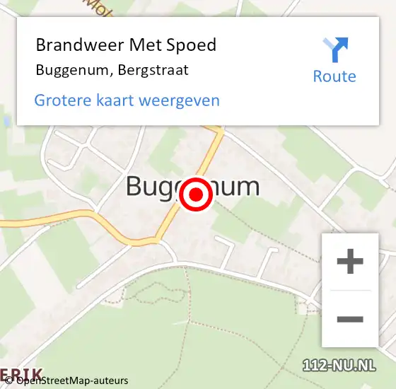 Locatie op kaart van de 112 melding: Brandweer Met Spoed Naar Buggenum, Bergstraat op 30 oktober 2021 17:48