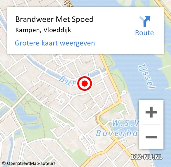 Locatie op kaart van de 112 melding: Brandweer Met Spoed Naar Kampen, Vloeddijk op 30 oktober 2021 19:03