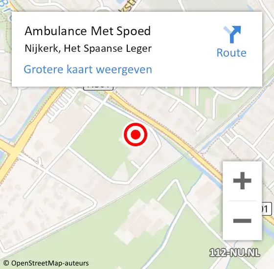 Locatie op kaart van de 112 melding: Ambulance Met Spoed Naar Nijkerk, Het Spaanse Leger op 30 oktober 2021 19:20