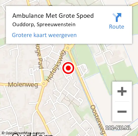 Locatie op kaart van de 112 melding: Ambulance Met Grote Spoed Naar Ouddorp, Spreeuwenstein op 30 oktober 2021 19:29