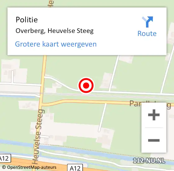 Locatie op kaart van de 112 melding: Politie Overberg, Heuvelse Steeg op 30 oktober 2021 20:19