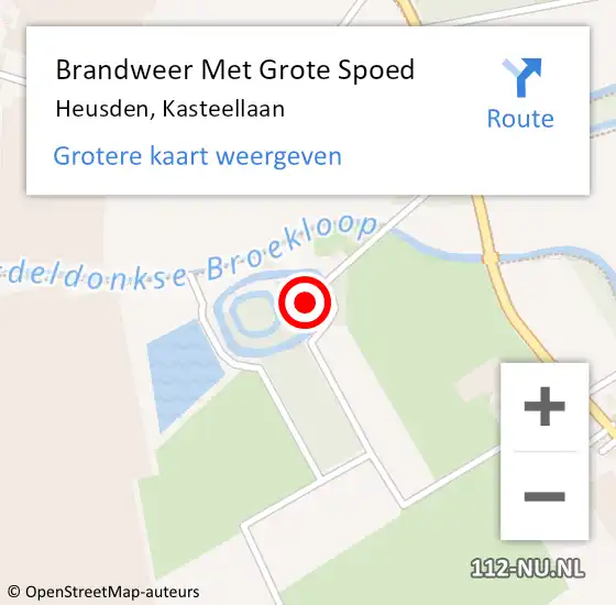 Locatie op kaart van de 112 melding: Brandweer Met Grote Spoed Naar Heusden, Kasteellaan op 30 oktober 2021 20:27