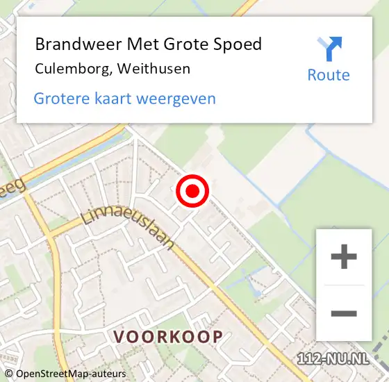 Locatie op kaart van de 112 melding: Brandweer Met Grote Spoed Naar Culemborg, Weithusen op 30 oktober 2021 22:42