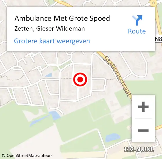 Locatie op kaart van de 112 melding: Ambulance Met Grote Spoed Naar Zetten, Gieser Wildeman op 30 oktober 2021 23:14