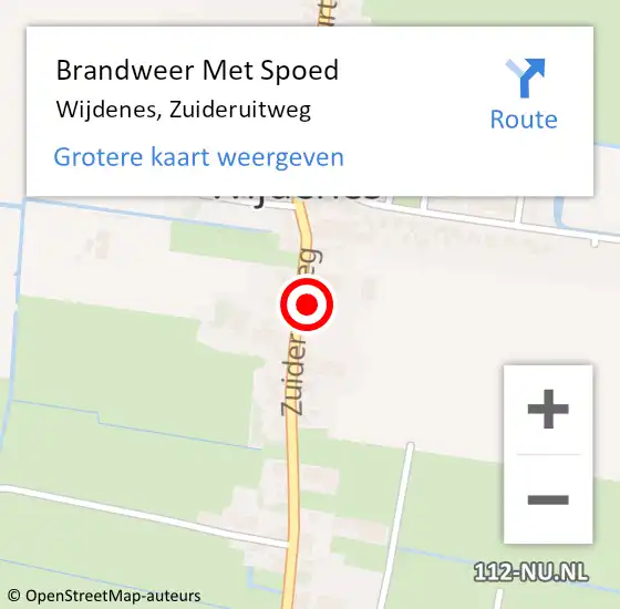 Locatie op kaart van de 112 melding: Brandweer Met Spoed Naar Wijdenes, Zuideruitweg op 30 oktober 2021 23:16