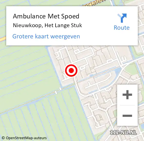 Locatie op kaart van de 112 melding: Ambulance Met Spoed Naar Nieuwkoop, Het Lange Stuk op 30 oktober 2021 23:35