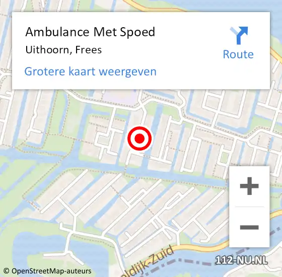 Locatie op kaart van de 112 melding: Ambulance Met Spoed Naar Uithoorn, Frees op 30 oktober 2021 23:39