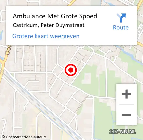 Locatie op kaart van de 112 melding: Ambulance Met Grote Spoed Naar Castricum, Peter Duymstraat op 30 oktober 2021 23:42