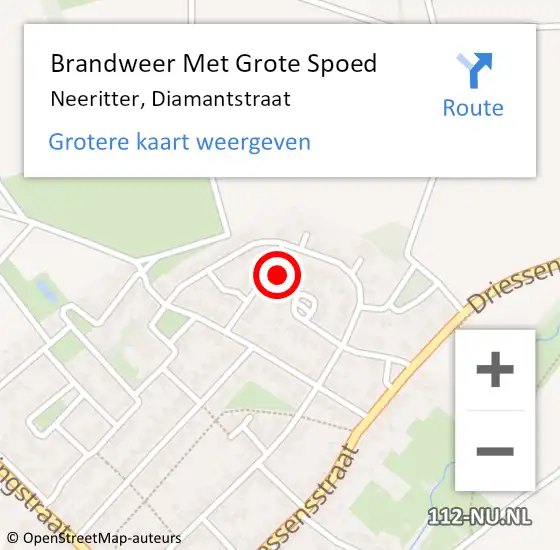 Locatie op kaart van de 112 melding: Brandweer Met Grote Spoed Naar Neeritter, Diamantstraat op 30 oktober 2021 23:46