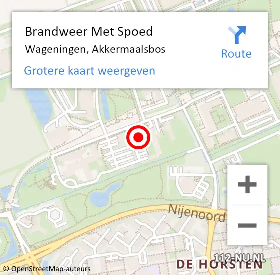 Locatie op kaart van de 112 melding: Brandweer Met Spoed Naar Wageningen, Akkermaalsbos op 31 oktober 2021 00:13