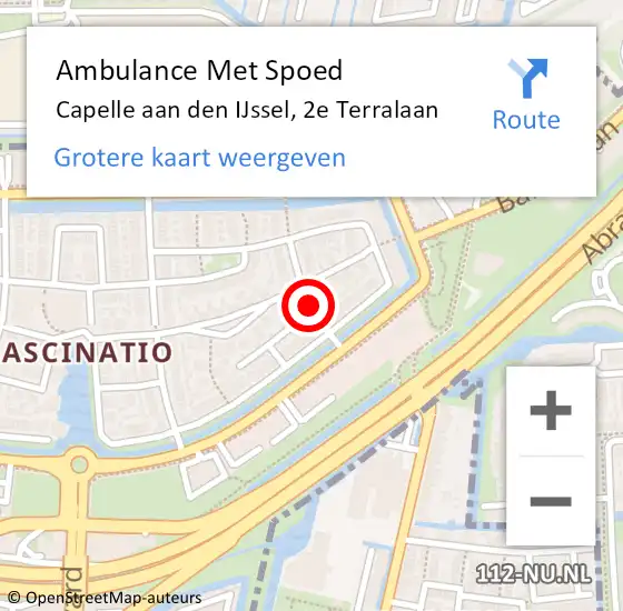 Locatie op kaart van de 112 melding: Ambulance Met Spoed Naar Capelle aan den IJssel, 2e Terralaan op 31 oktober 2021 00:21