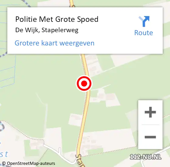 Locatie op kaart van de 112 melding: Politie Met Grote Spoed Naar De Wijk, Stapelerweg op 31 oktober 2021 00:34