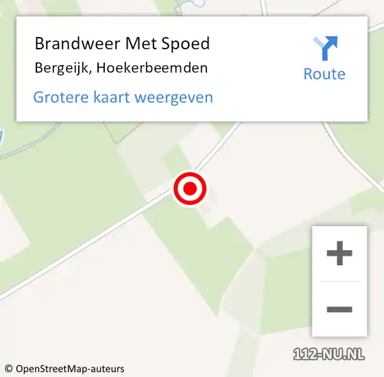 Locatie op kaart van de 112 melding: Brandweer Met Spoed Naar Bergeijk, Hoekerbeemden op 31 oktober 2021 02:13