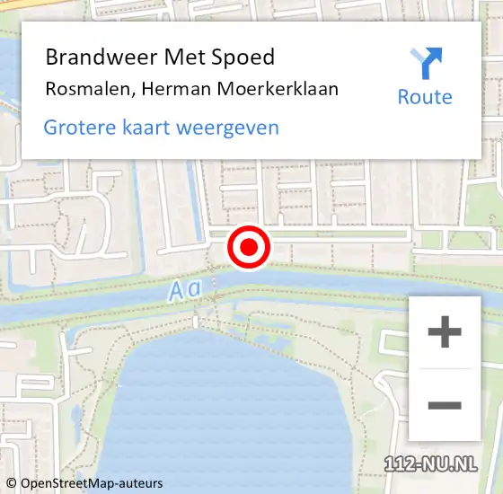 Locatie op kaart van de 112 melding: Brandweer Met Spoed Naar Rosmalen, Herman Moerkerklaan op 31 oktober 2021 02:35