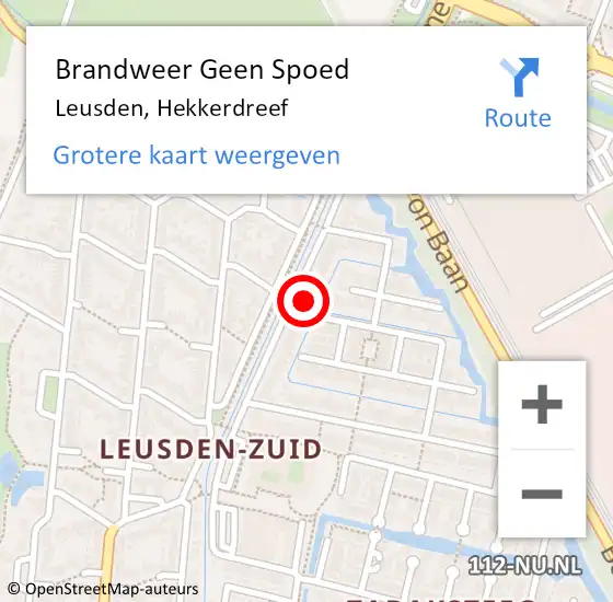 Locatie op kaart van de 112 melding: Brandweer Geen Spoed Naar Leusden, Hekkerdreef op 31 oktober 2021 02:40