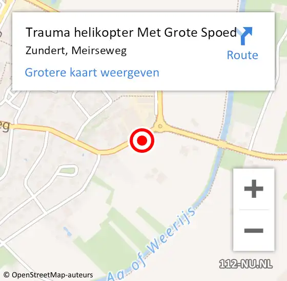 Locatie op kaart van de 112 melding: Trauma helikopter Met Grote Spoed Naar Zundert, Meirseweg op 31 oktober 2021 03:31