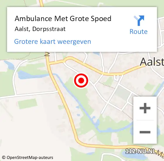 Locatie op kaart van de 112 melding: Ambulance Met Grote Spoed Naar Aalst, Dorpsstraat op 31 oktober 2021 03:57