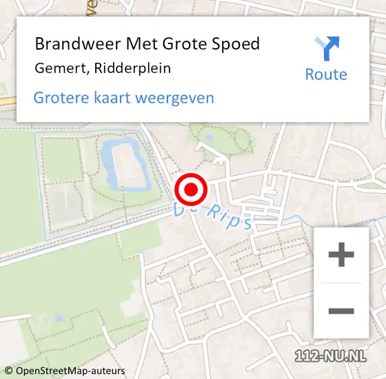 Locatie op kaart van de 112 melding: Brandweer Met Grote Spoed Naar Gemert, Ridderplein op 31 oktober 2021 04:09