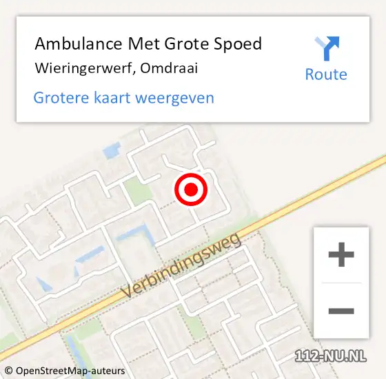 Locatie op kaart van de 112 melding: Ambulance Met Grote Spoed Naar Wieringerwerf, Omdraai op 31 oktober 2021 05:36