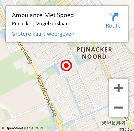 Locatie op kaart van de 112 melding: Ambulance Met Spoed Naar Pijnacker, Vogelkerslaan op 31 oktober 2021 05:45