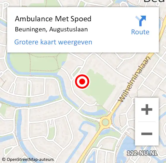 Locatie op kaart van de 112 melding: Ambulance Met Spoed Naar Beuningen, Augustuslaan op 31 oktober 2021 06:26