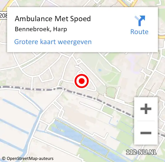 Locatie op kaart van de 112 melding: Ambulance Met Spoed Naar Bennebroek, Harp op 31 oktober 2021 06:37