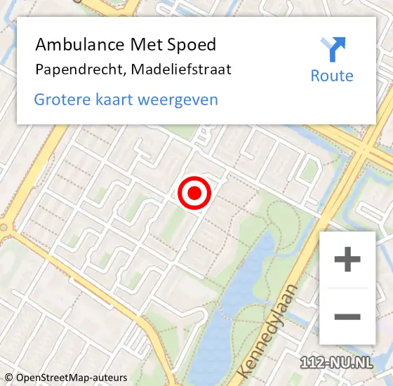 Locatie op kaart van de 112 melding: Ambulance Met Spoed Naar Papendrecht, Madeliefstraat op 31 oktober 2021 06:46