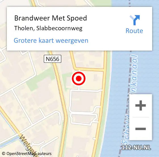 Locatie op kaart van de 112 melding: Brandweer Met Spoed Naar Tholen, Slabbecoornweg op 31 oktober 2021 07:13