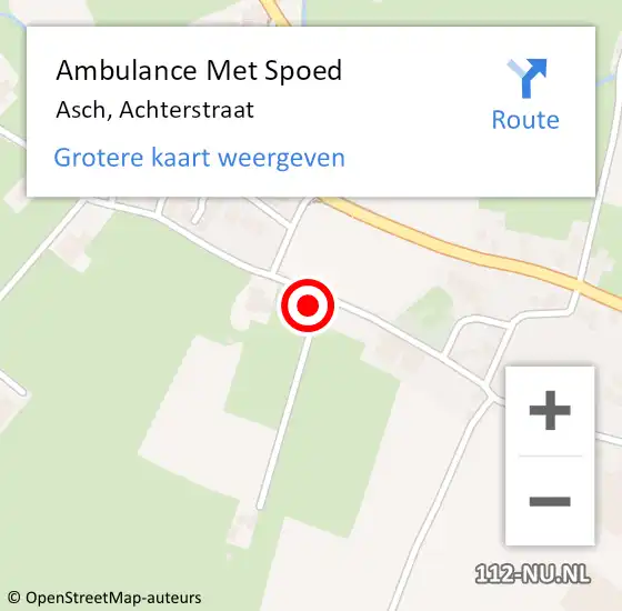 Locatie op kaart van de 112 melding: Ambulance Met Spoed Naar Asch, Achterstraat op 31 oktober 2021 08:53