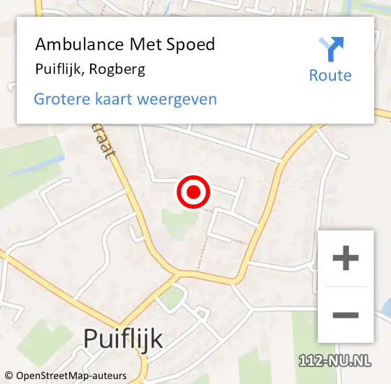 Locatie op kaart van de 112 melding: Ambulance Met Spoed Naar Puiflijk, Rogberg op 31 oktober 2021 09:26