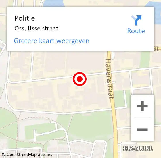 Locatie op kaart van de 112 melding: Politie Oss, IJsselstraat op 31 oktober 2021 10:07