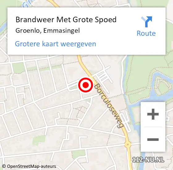 Locatie op kaart van de 112 melding: Brandweer Met Grote Spoed Naar Groenlo, Emmasingel op 31 oktober 2021 10:10