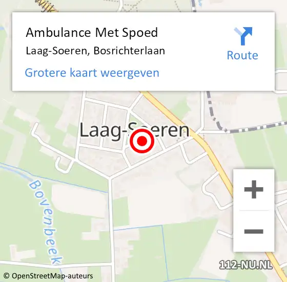 Locatie op kaart van de 112 melding: Ambulance Met Spoed Naar Laag-Soeren, Bosrichterlaan op 31 oktober 2021 10:29