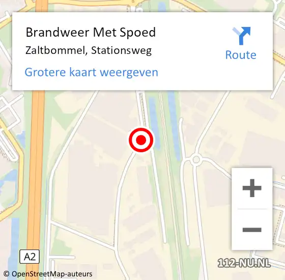 Locatie op kaart van de 112 melding: Brandweer Met Spoed Naar Zaltbommel, Stationsweg op 31 oktober 2021 11:18