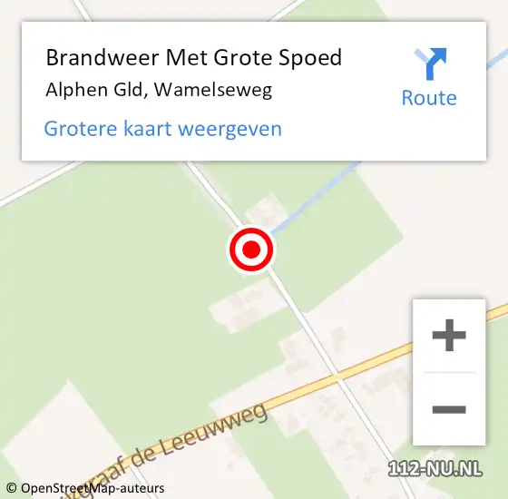 Locatie op kaart van de 112 melding: Brandweer Met Grote Spoed Naar Alphen Gld, Wamelseweg op 27 juni 2014 18:18