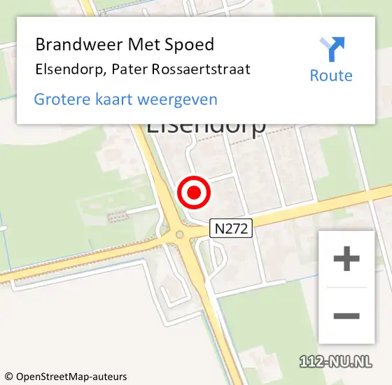 Locatie op kaart van de 112 melding: Brandweer Met Spoed Naar Elsendorp, Pater Rossaertstraat op 31 oktober 2021 11:48