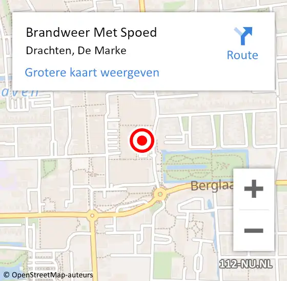 Locatie op kaart van de 112 melding: Brandweer Met Spoed Naar Drachten, De Marke op 31 oktober 2021 12:42