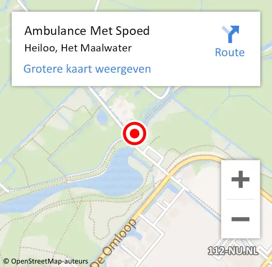 Locatie op kaart van de 112 melding: Ambulance Met Spoed Naar Heiloo, Het Maalwater op 31 oktober 2021 12:43